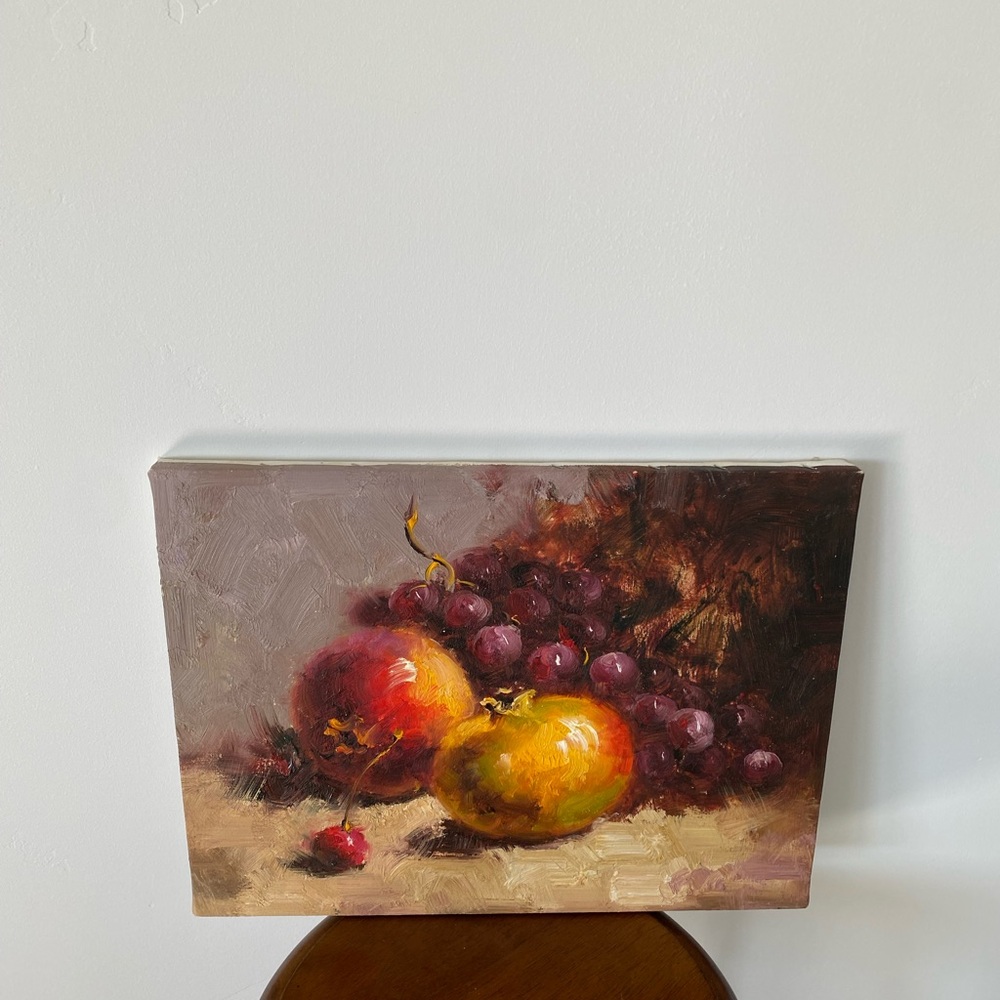 original painting on canvas still life with fruit beautiful colors